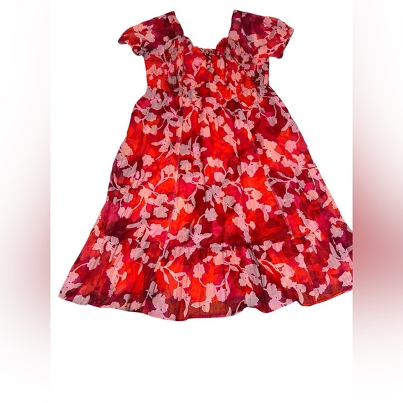 Torrid Midi Dress Red Floral Shady Rose  Women's Plus 2X Smocked Sweetheart - Picture 8 of 16